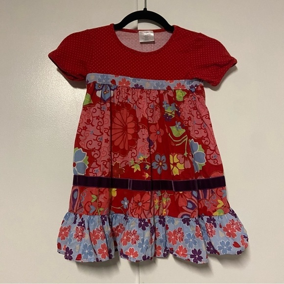 Servane Barrau Floral Print Short Sleeve dress Size 6-7 years - Picture 2 of 8